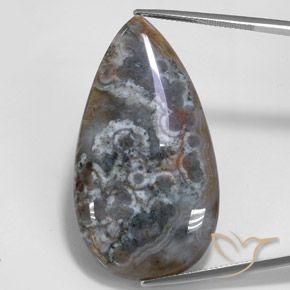 44.98ct 자연스러운 다색 벽옥, 배 모양, 불투명체