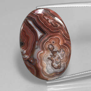 22.62캐럿 천연 멀티컬러 재스퍼, 타원형 컷, 28.2×19.9 mm, 불투명체