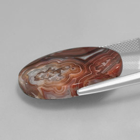 22.62캐럿 천연 멀티컬러 재스퍼, 타원형 컷, 28.2×19.9 mm, 불투명체