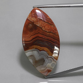 29.57캐럿 천연 멀티컬러 재스퍼, 마퀴즈, 37.2×19.9 mm, 불투명체
