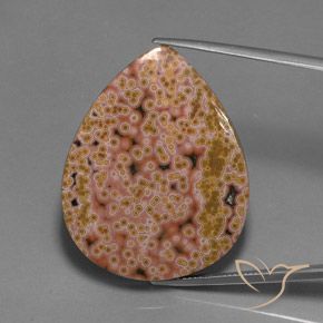 44.44ct 자연스러운 다색 벽옥, 배 모양, 불투명체