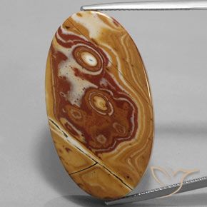 34.73ct 자연스러운 다색 벽옥, 타원형, 불투명체