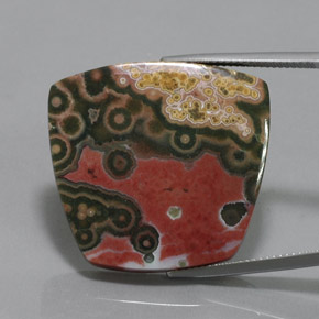 36.00캐럿 천연 멀티컬러 재스퍼, 멋진 모양, 28.5×27 mm, 불투명체