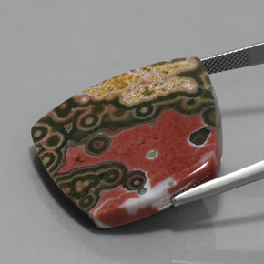 36.00캐럿 천연 멀티컬러 재스퍼, 멋진 모양, 28.5×27 mm, 불투명체
