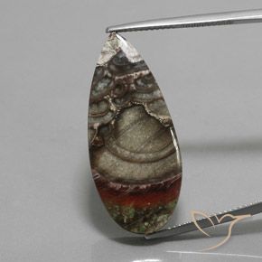 16.94ct 자연스러운 다색 벽옥, 배 모양, 불투명체