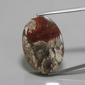 20.06캐럿 천연 멀티컬러 재스퍼, 타원형 컷, 26.4×18.6 mm, 불투명체