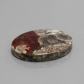 20.06캐럿 천연 멀티컬러 재스퍼, 타원형 컷, 26.4×18.6 mm, 불투명체