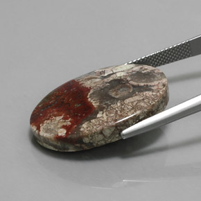 20.06캐럿 천연 멀티컬러 재스퍼, 타원형 컷, 26.4×18.6 mm, 불투명체