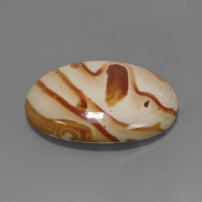 18.37캐럿 천연 멀티컬러 재스퍼, 타원형 컷, 25.1×18.2 mm, 불투명체
