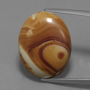 16.29캐럿 천연 멀티컬러 재스퍼, 타원형 컷, 22.2×17.7 mm, 불투명체