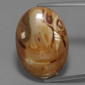 19.06캐럿 천연 다색 벽옥, 타원형 컷, 불투명체