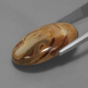 19.06캐럿 천연 다색 벽옥, 타원형 컷, 불투명체