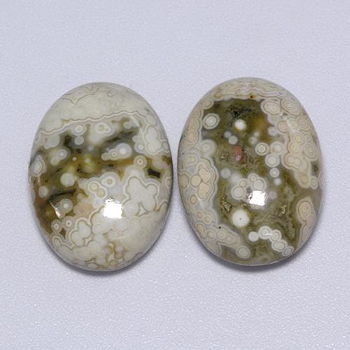 21.70캐럿 천연 멀티컬러 재스퍼 보석, 타원형 컷, 17.8×13.2 mm, 불투명체