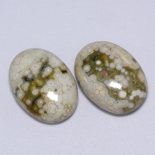 21.70캐럿 천연 멀티컬러 재스퍼 보석, 타원형 컷, 17.8×13.2 mm, 불투명체