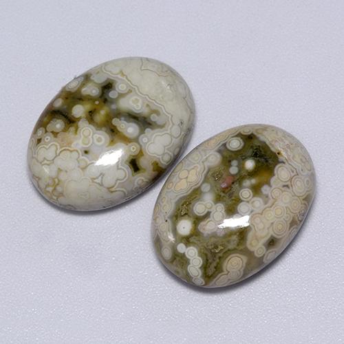 21.70캐럿 천연 멀티컬러 재스퍼 보석, 타원형 컷, 17.8×13.2 mm, 불투명체