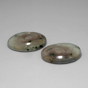 34.41캐럿 천연 다색 벽옥 보석, 타원형 컷, 불투명체