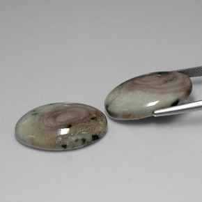 34.41캐럿 천연 다색 벽옥 보석, 타원형 컷, 불투명체