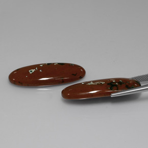 캐럿 천연 멀티컬러 재스퍼 보석, 타원형 컷, 33×13.2 mm, 불투명체