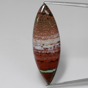 13.09캐럿 천연 멀티컬러 재스퍼, 마퀴즈, 37.3×13.1 mm, 불투명체