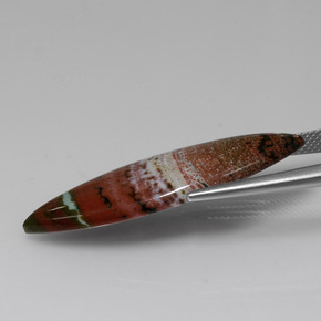 13.09캐럿 천연 멀티컬러 재스퍼, 마퀴즈, 37.3×13.1 mm, 불투명체