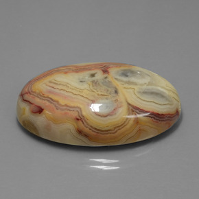 58.43캐럿 천연 멀티컬러 재스퍼, 타원형 컷, 35.3×23.3 mm, 불투명체