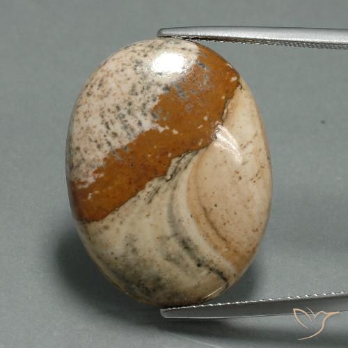 22.11ct 자연스러운 다색 벽옥, 타원형, 불투명체
