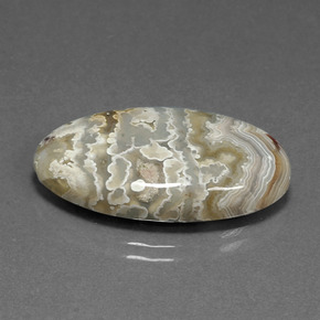 18.21캐럿 천연 멀티컬러 재스퍼, 타원형 컷, 27×15.6 mm, 불투명체