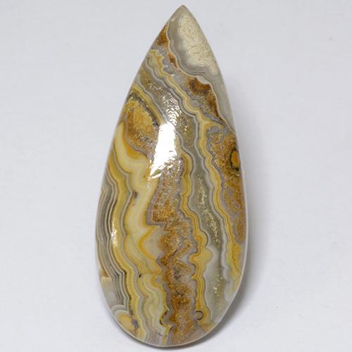 14.09캐럿 천연 멀티컬러 재스퍼, 배 모양, 32.2×14.4 mm, 불투명체
