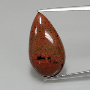 9.11캐럿 천연 멀티컬러 재스퍼, 배 모양, 22.8×12.8 mm, 불투명체