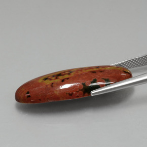 17.43캐럿 천연 멀티컬러 재스퍼, 타원형 컷, 32.4×13.4 mm, 불투명체