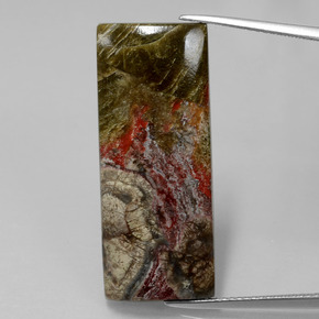 15.59캐럿 천연 다색 벽옥, 바게트, 불투명체