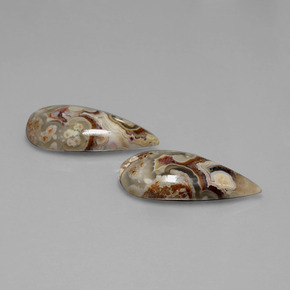 캐럿 천연 멀티컬러 재스퍼 보석, 배 모양, 25×10.1 mm, 불투명체