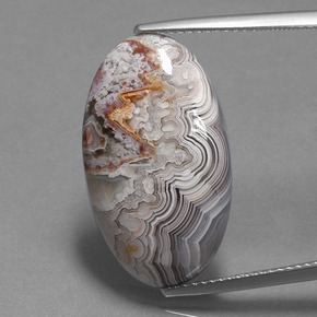 13.07캐럿 천연 멀티컬러 재스퍼, 타원형 컷, 23.9×13.8 mm, 불투명체