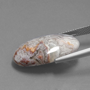 13.07캐럿 천연 멀티컬러 재스퍼, 타원형 컷, 23.9×13.8 mm, 불투명체