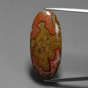 14.86캐럿 천연 멀티컬러 재스퍼, 타원형 컷, 불투명체