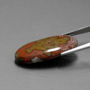 14.86캐럿 천연 멀티컬러 재스퍼, 타원형 컷, 불투명체