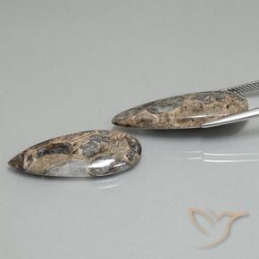 21.31캐럿 천연 다색 벽옥 보석, 배 모양, 불투명체