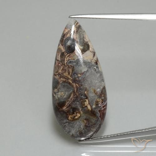 15.05ct 자연스러운 다색 벽옥, 배 모양, 불투명체