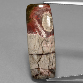 12.07캐럿 천연 멀티컬러 재스퍼, 바게트, 29×10.6 mm, 불투명체