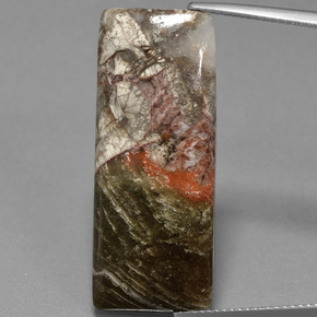 15.13캐럿 천연 멀티컬러 재스퍼, 바게트, 32.4×13 mm, 불투명체