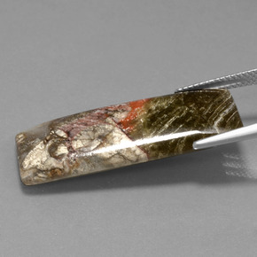 15.13캐럿 천연 멀티컬러 재스퍼, 바게트, 32.4×13 mm, 불투명체