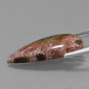 5.92캐럿 천연 멀티컬러 재스퍼, 배 모양, 23×9 mm, 불투명체
