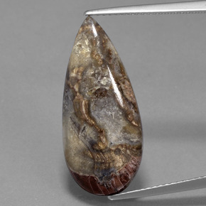 8.46캐럿 천연 멀티컬러 재스퍼, 배 모양, 25.3×11.3 mm, 불투명체