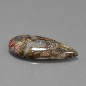 8.46캐럿 천연 멀티컬러 재스퍼, 배 모양, 25.3×11.3 mm, 불투명체