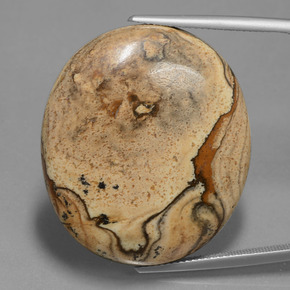 50.68캐럿 천연 멀티컬러 재스퍼, 타원형 컷, 31.8×27.7 mm, 불투명체