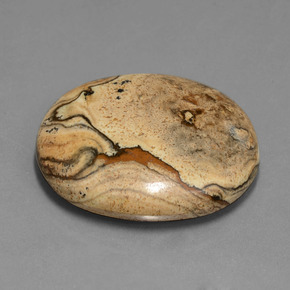 50.68캐럿 천연 멀티컬러 재스퍼, 타원형 컷, 31.8×27.7 mm, 불투명체