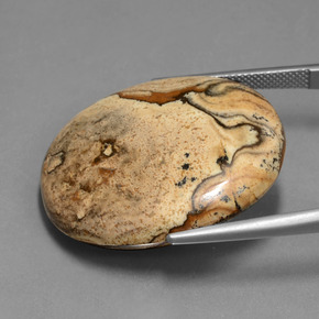 50.68캐럿 천연 멀티컬러 재스퍼, 타원형 컷, 31.8×27.7 mm, 불투명체