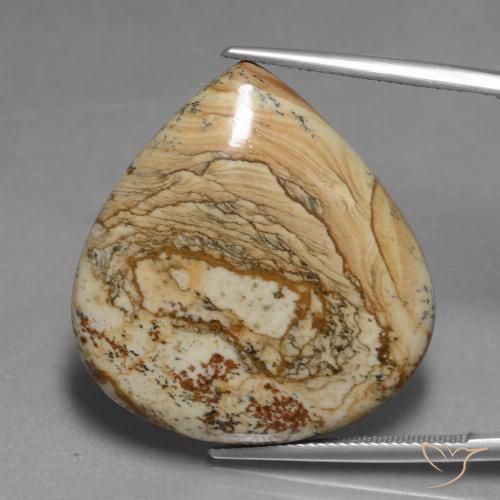 39.82ct 자연스러운 다색 벽옥, 배 모양, 불투명체