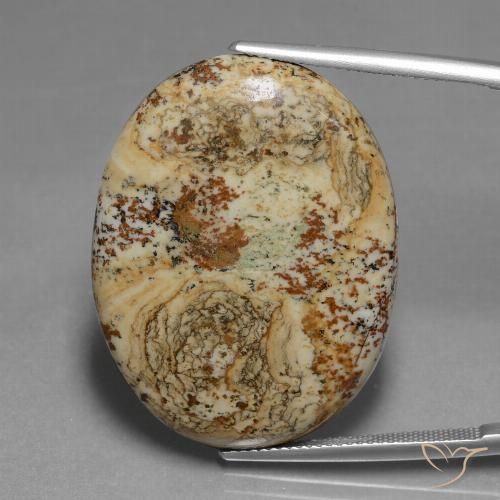 37.65ct 자연스러운 다색 벽옥, 타원형, 불투명체