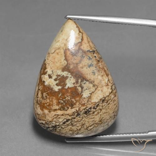 26.55ct 자연스러운 다색 벽옥, 배 모양, 불투명체